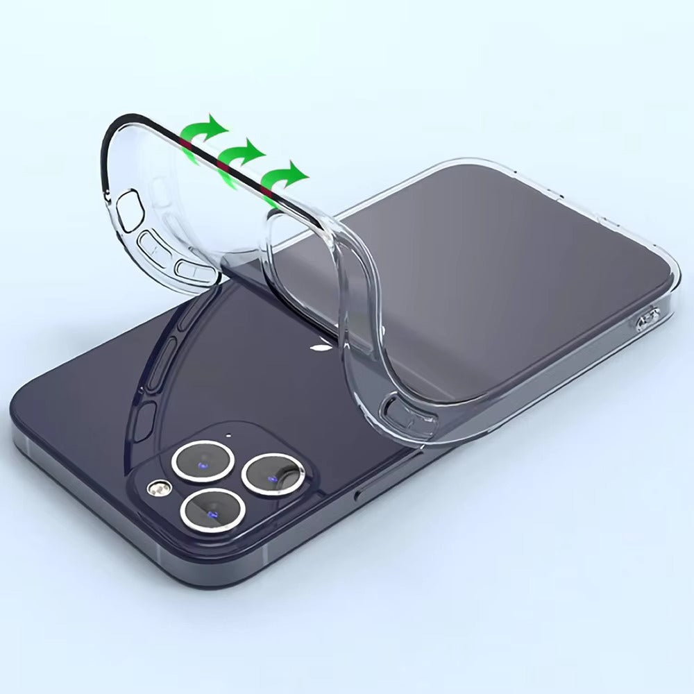 Ultra-Thin iPhone Case — Clear Silicone Full Coverage, Anti-Fingerprint, Anti-Scratch, Dustproof, Lightweight, Waterproof, Non-Slip Back Cover