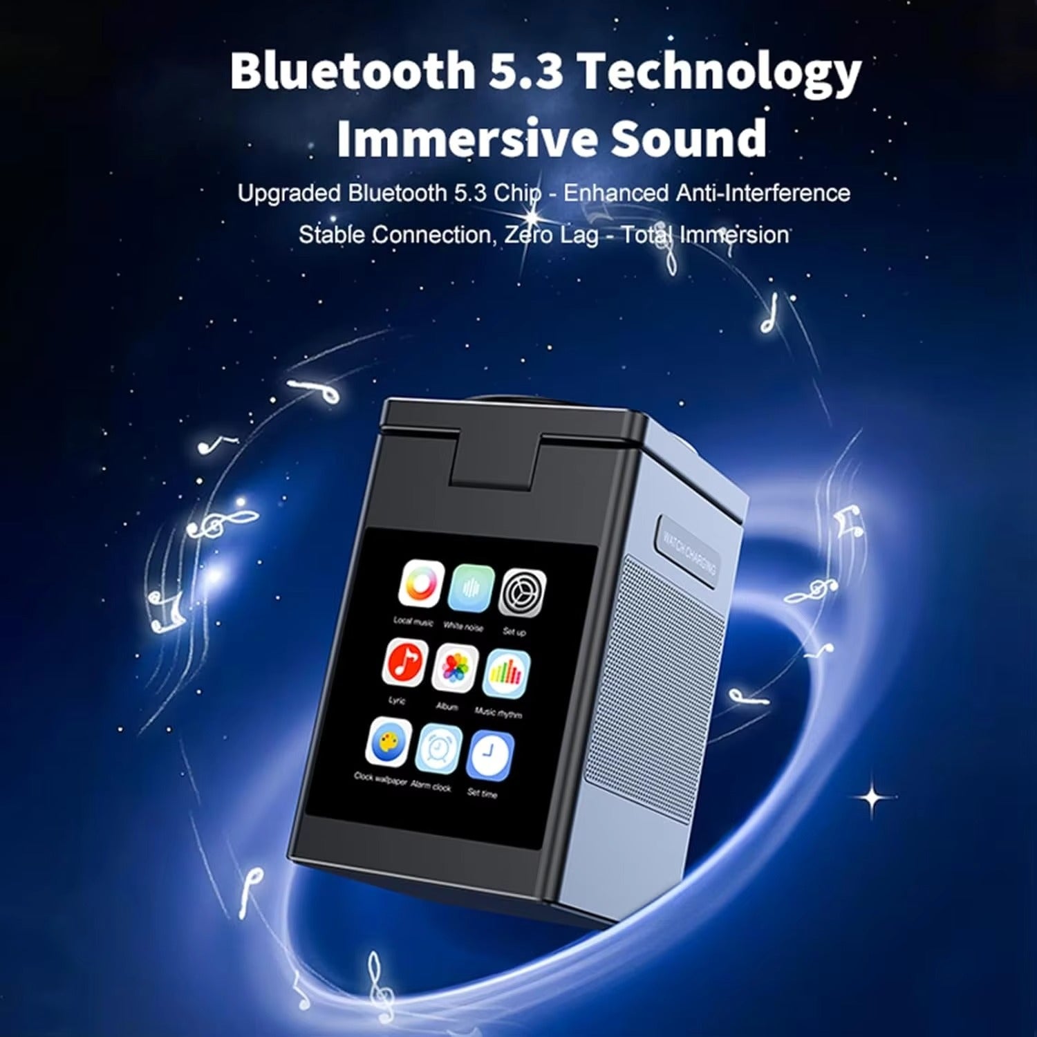 Premium iPhone Magnetic Wireless Charging Station, 15W Fast-Charge Stand with LED Display, Bluetooth Speaker & Alarm Clock