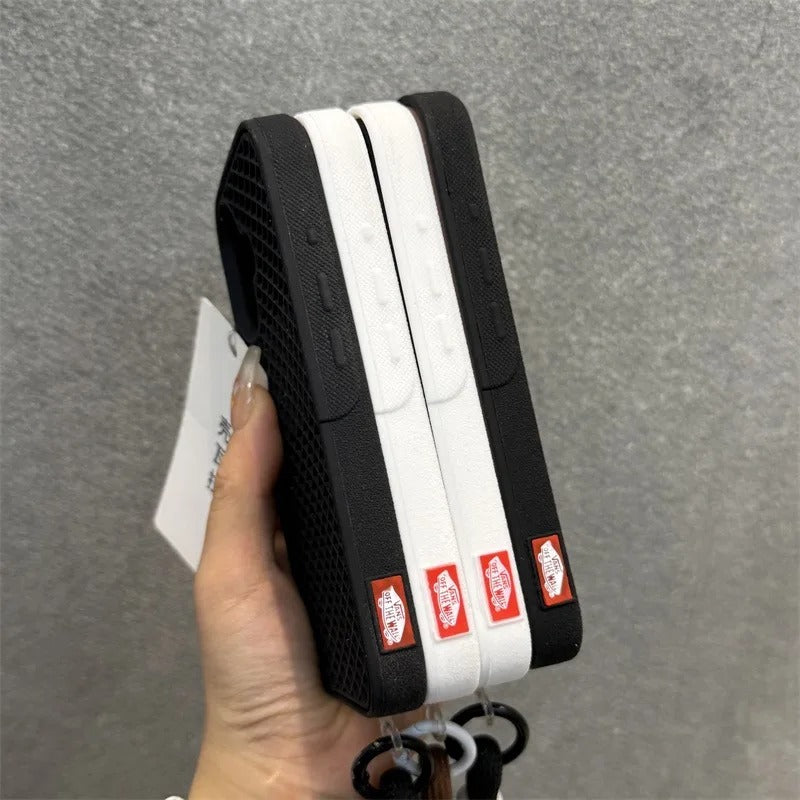 Ultra-Slim iPhone Case Shockproof Non-Slip Grip Protection — Soft Silicone Waffle Sole Texture Cover with Lanyard Wristband, Anti-Scratch Dustproof Design