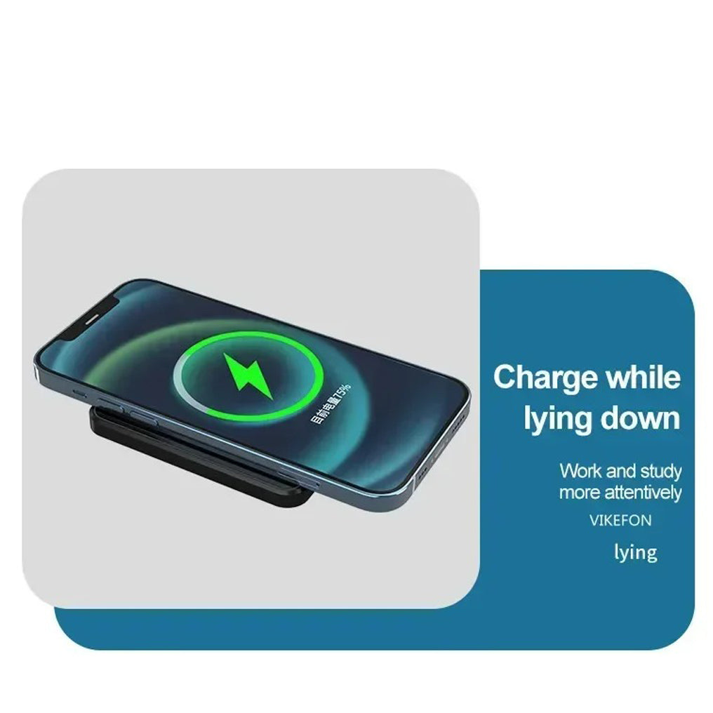 Ultra-Slim Wireless Charger Pad Stand, 30W Fast-Charge Desktop Dock with Charging Indicator for Smartphones