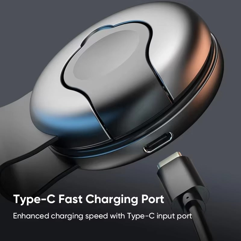 Ultra-Slim iPhone 3-in-1 Portable Wireless Charging Station, 15W Magnetic Foldable Travel Dock for Phone, Watch & Earbuds