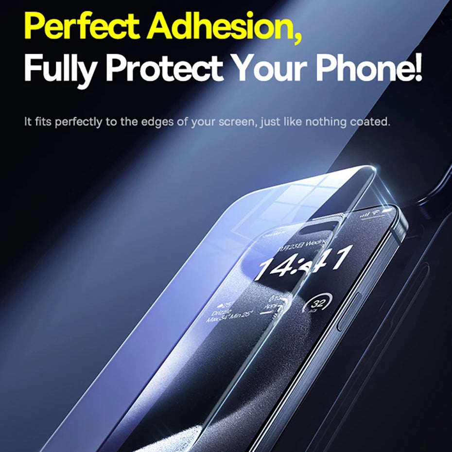 Ultra-Slim iPhone Anti-Peeping Screen Protector – Clear Edge Privacy Tempered Glass with Discreet Viewing Protection, Smooth Touch & Scratch Resistance