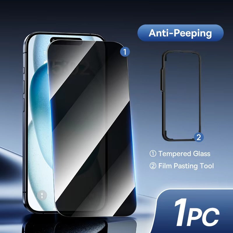 Ultra-Slim iPhone Anti-Peeping Screen Protector – Clear Edge Privacy Tempered Glass with Discreet Viewing Protection, Smooth Touch & Scratch Resistance