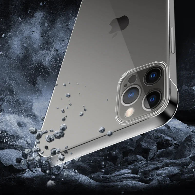 Ultra-Slim iPhone Case Frameless Matte Back Cover — TPU Edge with Hard PC Shell, Lightweight Anti-Fingerprint Design, Scratch-Resistant Non-Slip Protection