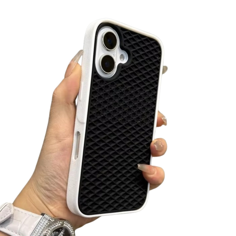 Ultra-Slim iPhone Case Shockproof Non-Slip Grip Protection — Soft Silicone Waffle Sole Texture Cover with Lanyard Wristband, Anti-Scratch Dustproof Design