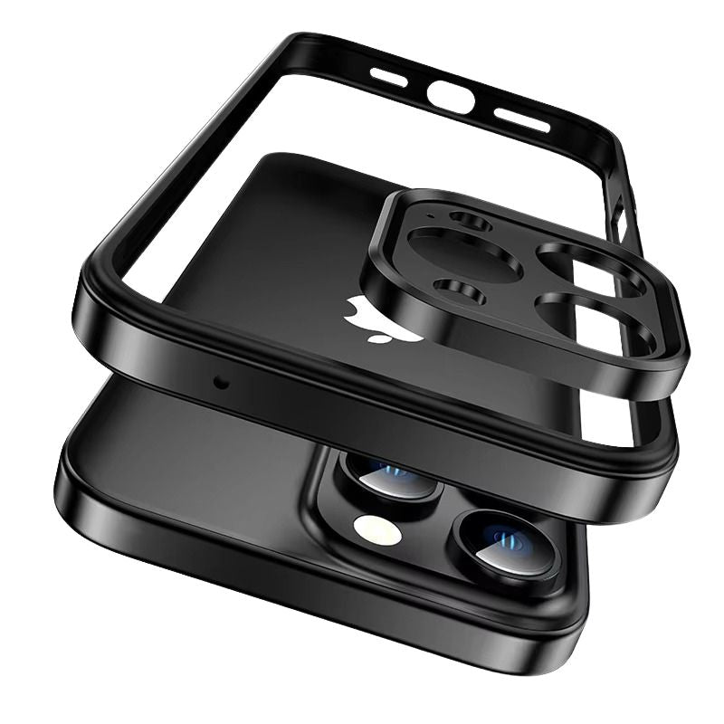Ultra-Slim iPhone Case — Lightweight Aluminum Metal Frame Bumper with Hybrid Silicone Design, Full Lens Protection and Anti-Fingerprint Finish