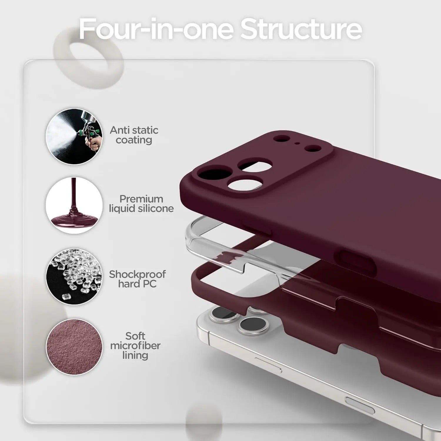 Ultra-Slim iPhone Case — Soft Silicone Gel Cover with Minimalist Matte TPU Design, Ultra-Thin Shockproof Protection, Plain Cute Girly Aesthetic