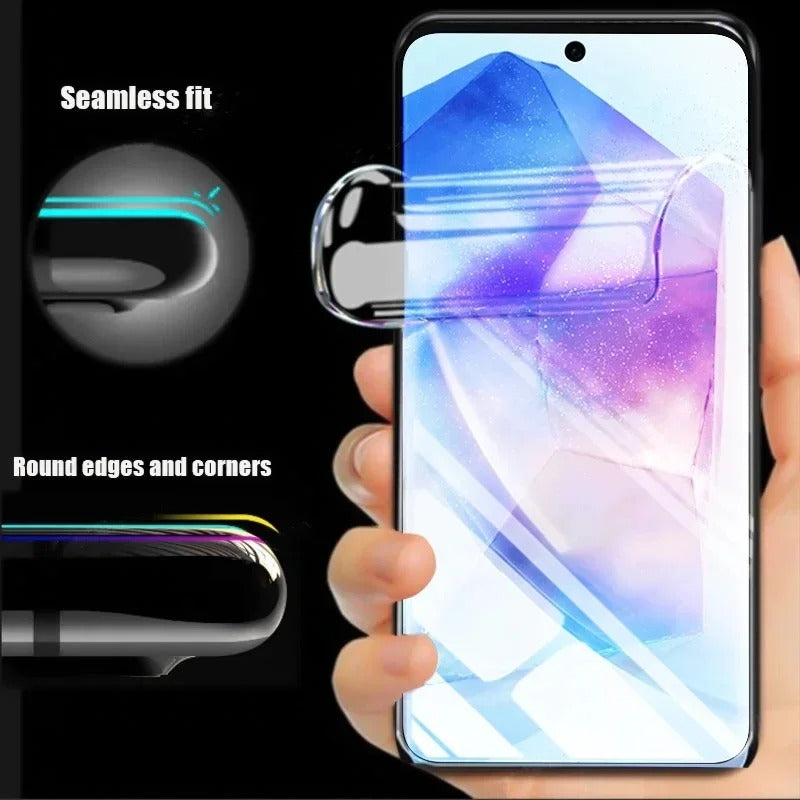 Ultra-Slim iPhone Hydrogel Screen Protector, HD Clear Full-Cover Soft Film with Anti-Fingerprint Protection and Smooth Touch Feel