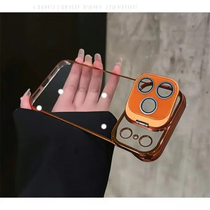 Ultra-Thin iPhone Case — Transparent Frameless Half-Wrapped Cover with Bracket, Shockproof, Anti-Fingerprint, Anti-Scratch Matte Finish