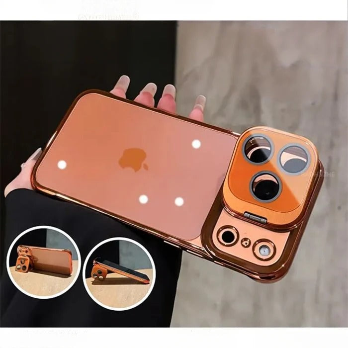 Ultra-Thin iPhone Case — Transparent Frameless Half-Wrapped Cover with Bracket, Shockproof, Anti-Fingerprint, Anti-Scratch Matte Finish